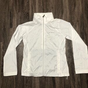 Columbia Switchback III Women's White Rain Jacket | Packable Hooded Windbreaker